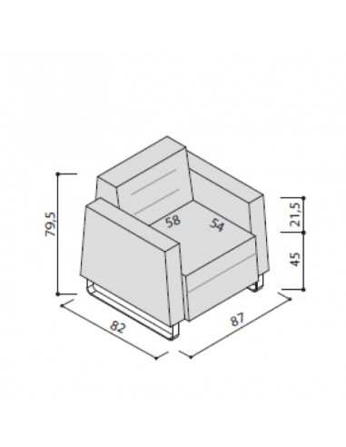 Divano 1/2/3 posti con struttura di base cromata Trend