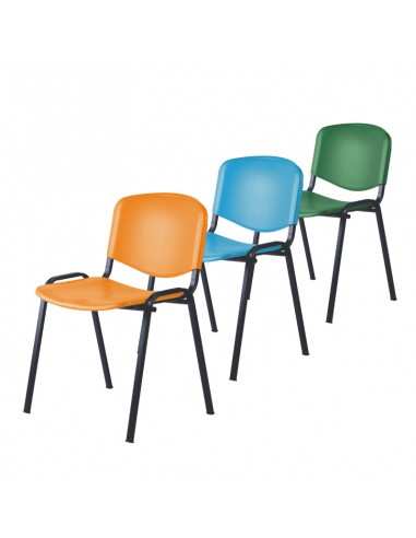 Sedia fissa Grace disponibile in diversi colori e con l'aggiunta di scrittoio e/o braccioli