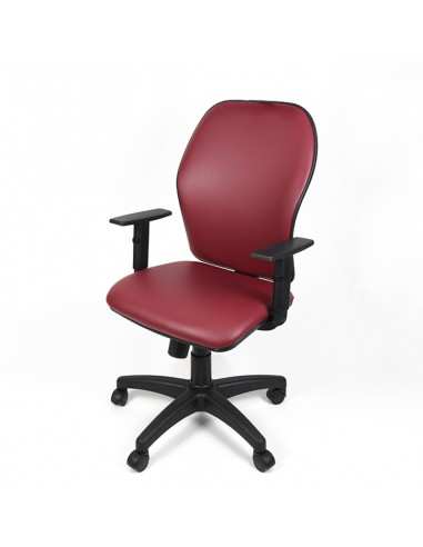 Poltrona con schienale tappezzato senza poggiatesta e braccioli regolabili struttura colore nero Julia