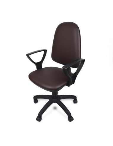 Poltrona operativa alta con braccioli struttura nera Alicia
