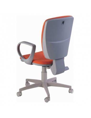Poltrona operativa senza poggiatesta con braccioli schienale alto struttura colore grigio Mary Grey