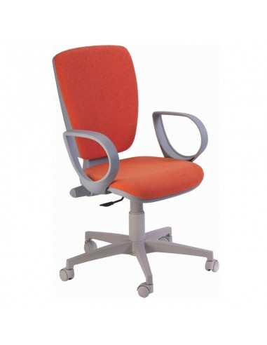 Poltrona operativa senza poggiatesta con braccioli schienale alto struttura colore grigio Mary Grey