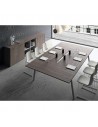 Studio operativo completo composto da scrivania/tavolo riunione e armadio basso Vista Essence