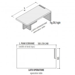 Ufficio completo composto da scrivania, cassettiera e due totem Jera