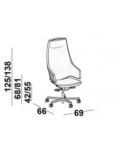Poltrona direzionale con schienale alto Italia