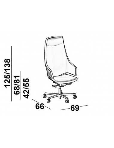 Poltrona direzionale con schienale alto Italia