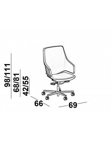 Poltrona direzionale con schienale medio Italia