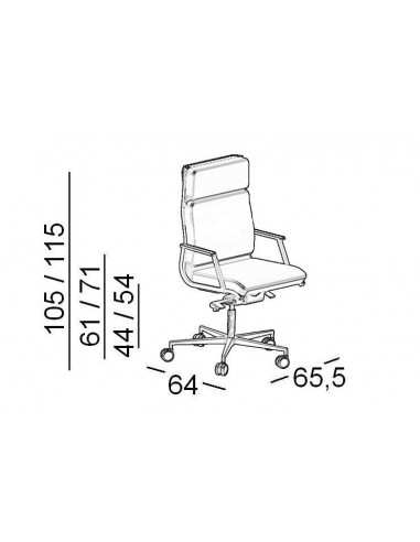 Poltrona direzionale con schienale alto Nulite