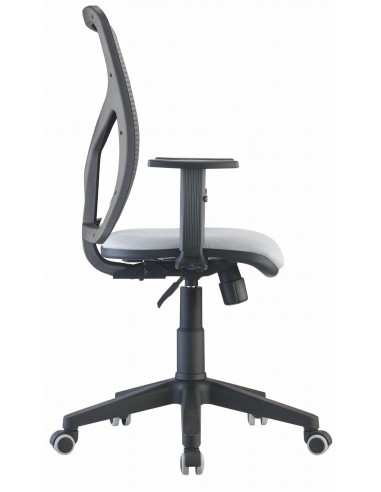 Poltrona senza poggiatesta e braccioli regolabili schienale a rete struttura colore nero Frida