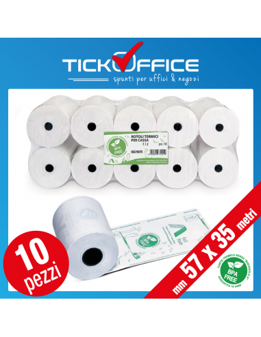 10 rotoli registratore di cassa 57 35 12