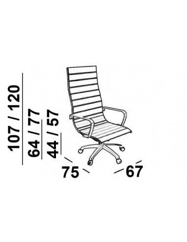 Poltrona direzionale schienale alto Light